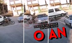 Servisin sağından geçmek istedi: Otomobile çarptı!