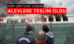Yeni üretilen vagon alevlere teslim oldu