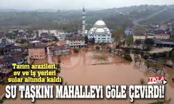 Su taşkını mahalleyi göle çevirdi!