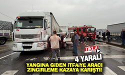 Yangına giden itfaiye aracı zincirleme kazaya karıştı!