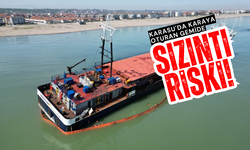 Karasu'da karaya oturan gemide sızıntı riski!