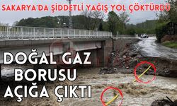 Sakarya'da şiddetli yağış yol çöktürdü