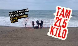 Sahile vuran çantadan 21,5 kilo uyuşturucu çıktı