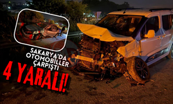 Sakarya'da otomobiller çarpıştı: 4 yaralı!