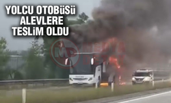 Yolcu otobüsü alevlere teslim oldu