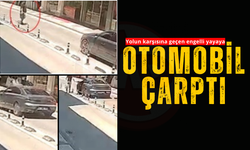 Yolun karşısına geçen engelli yayaya otomobil çarptı