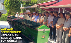 Kazada ölen anne ve kızına son görev!