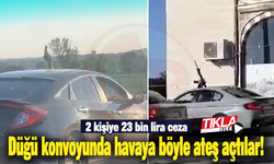 Düğü konvoyunda havaya böyle ateş açtılar!