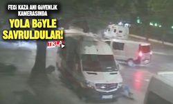Motosiklet sürücülerinin ağır yaralandığı kaza güvenlik kamerasında