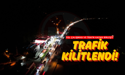Yol çalışması ve trafik kazası birleşti: Trafik kilitlendi!