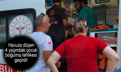 Havuza düşen 4 yaşındaki çocuk boğulma tehlikesi geçirdi!