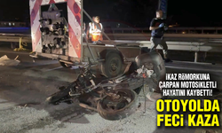 İkaz römorkuna çarpan motosikletli hayatını kaybetti!