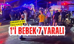 Sakarya'da feci kaza: 1'i bebek 7 yaralı