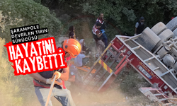 Şarampole devrilen tırın sürücüsü hayatını kaybetti
