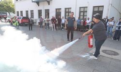 Büyükşehir çalışanlarına yangına karşı uygulamalı eğitim