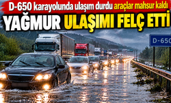 D-650 karayolunda ulaşım durdu araçlar mahsur kaldı