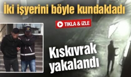 İki işyerini böyle kundakladı