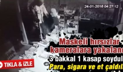 3 bakkal 1 kasap soyan hırsızlar kamerada!