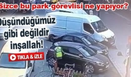 Sizce bu park görevlisi ne yapıyor?