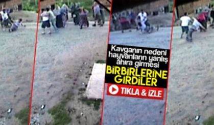 İki ailenin kavgası kamerada