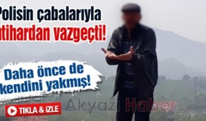 Daha önce de kendini yakmış!