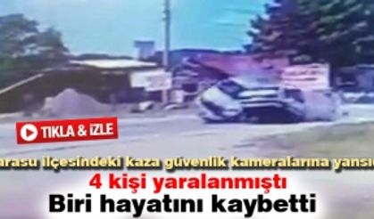 Karasu ilçesindeki kaza güvenlik kameralarına yansıdı