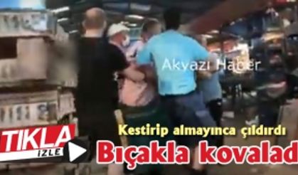 Kestirip almayınca çıldırdı! Bıçakla kovaladı