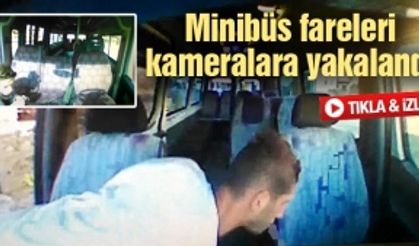 Minibüslerden yapılan hırsızlık araç kamerasına yansıdı