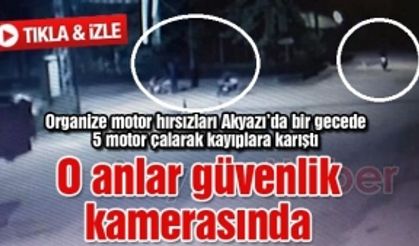 Akyazı’da bir gecede 5 motor çalarak kayıplara karıştılar