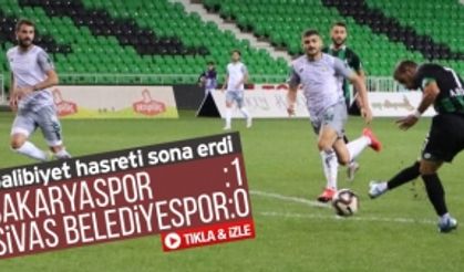 Sakaryaspor'un galibiyet hasreti sona erdi!