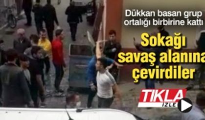 Dükkan basan grup ortalığı birbirine kattı!