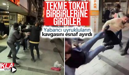 Yabancı uyrukluların kavgasını esnaf ayırdı