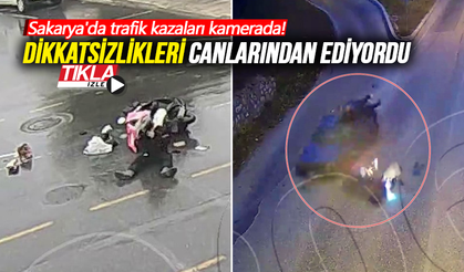 Sakarya'da trafik kazaları kamerada!