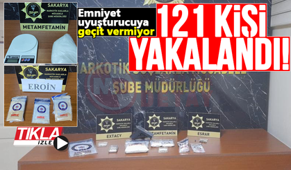 Emniyet uyuşturucuya geçit vermiyor: 121 kişi yakalandı!