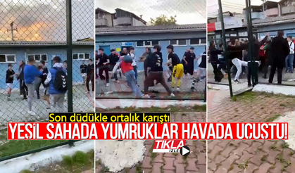 Yeşil sahada yumruklar havada uçuştu!