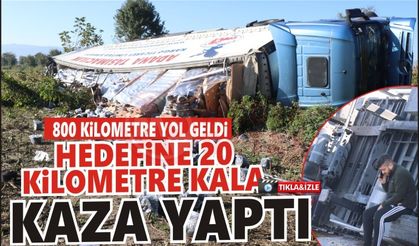 Hedefine 20 kilometre kala kaza yaptı