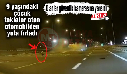 9 yaşındaki çocuk taklalar atan otomobilden yola fırladı