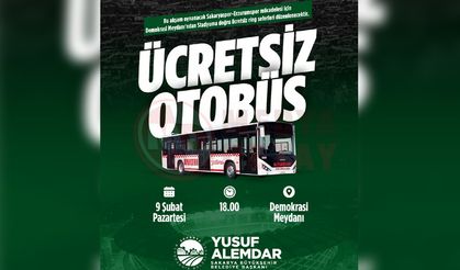 Büyükşehir’den Sakaryaspor maçı için ücretsiz ring seferi