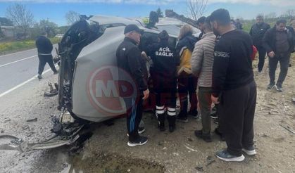 Yağmur suyu kanalına devrildi