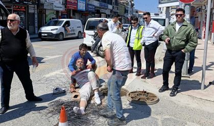 Ayağının üzerinden servis aracı geçti!