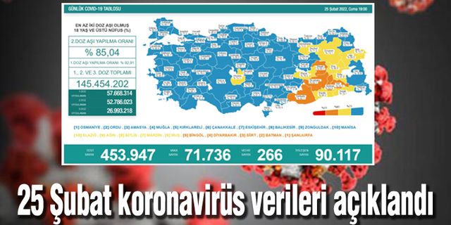25 Şubat koronavirüs verileri açıklandı