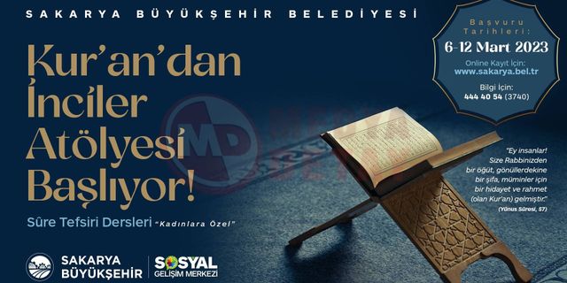 Kur’an’dan İnciler Atölyesine kayıtlar başladı