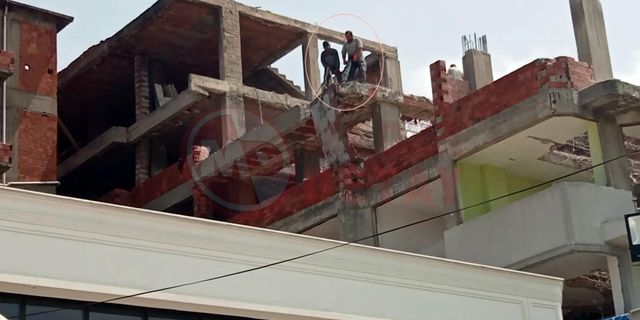 Metrelerce yükseklikteki inşaatta gördüğüne inanamadı