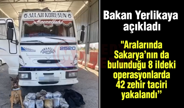 Aralarında Sakarya'nın da bulunduğu 8 ildeki operasyonlarda 42 zehir taciri yakalandı