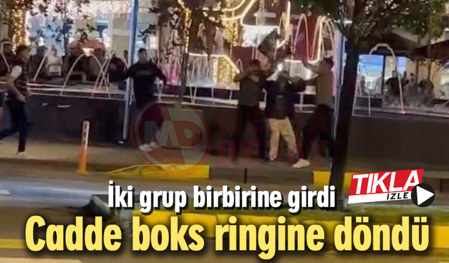 Cadde boks ringine döndü! Sandalyeler havada uçuştu
