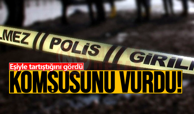 Eşiyle tartıştığını gördü: Komşusunu vurdu!