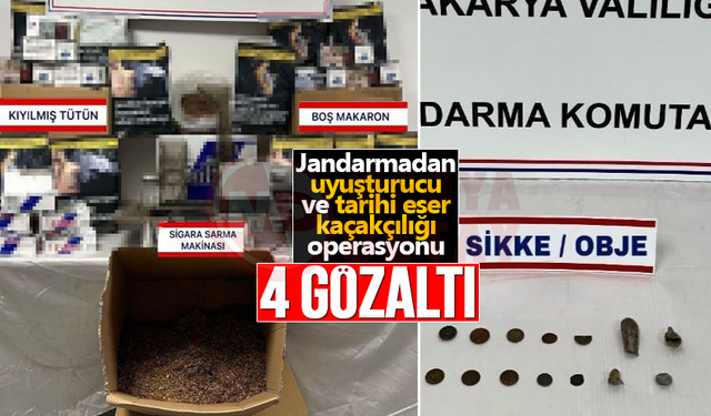 Jandarmadan uyuşturucu ve tarihi eser kaçakçılığı operasyonu