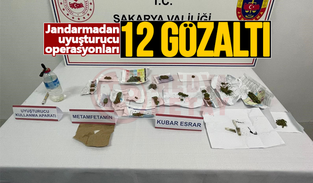 Jandarmadan 2 günde 12 gözaltı!