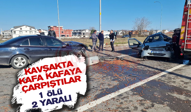 KAVŞAKTA KAFA KAFAYA ÇARPIŞTILAR! 1 ÖLÜ 2 YARALI