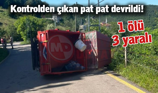 Kontrolden çıkan pat pat devrildi! 1 ölü, 3 yaralı